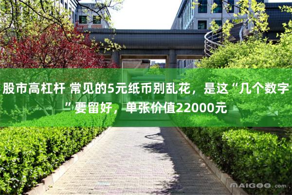 股市高杠杆 常见的5元纸币别乱花，是这“几个数字”要留好，单张价值22000元
