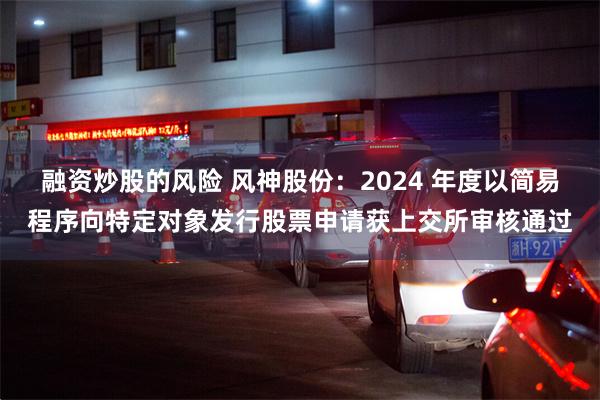 融资炒股的风险 风神股份：2024 年度以简易程序向特定对象发行股票申请获上交所审核通过