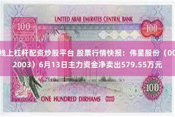 线上杠杆配资炒股平台 股票行情快报：伟星股份（002003）6月13日主力资金净卖出579.55万元