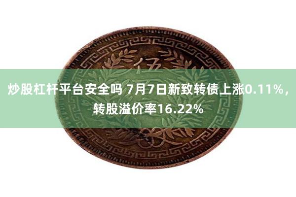 炒股杠杆平台安全吗 7月7日新致转债上涨0.11%，转股溢价率16.22%
