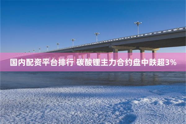 国内配资平台排行 碳酸锂主力合约盘中跌超3%